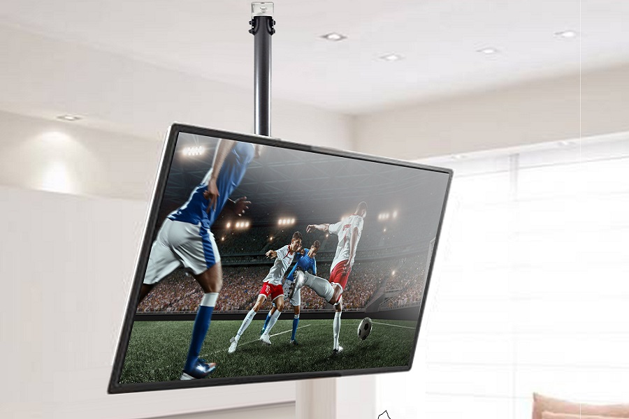 Giá treo tivi thả trần gắn kèm màn hình tivi Samsung 55 inch