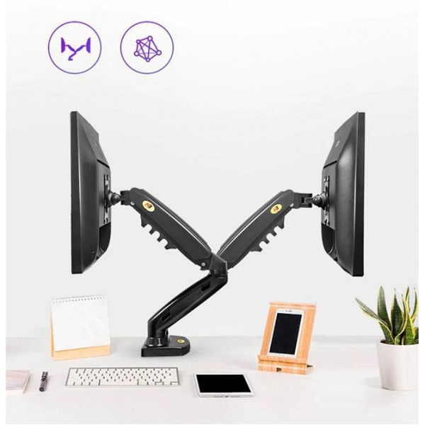 Giá Treo Hai Màn Hình Máy Tính Để Bàn NB F160 17-27 Inch - 4