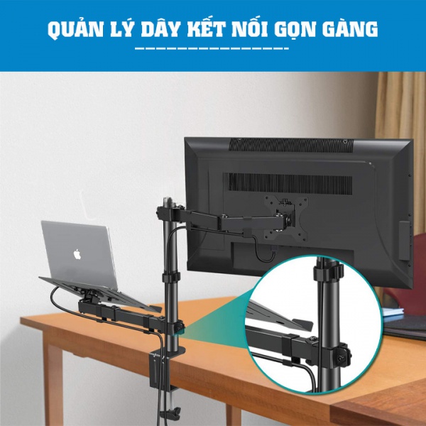 Giá Treo Màn Hình (17-32inch) Kèm Giá Đỡ Laptop/MacBook (10 – 17 - 32 Inch) - M074 - 2