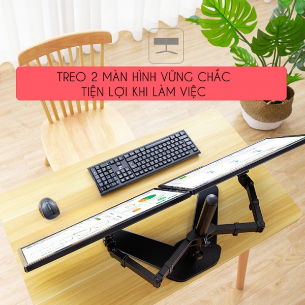 Giá Treo Hai Màn Hình Để Bàn M042 17 – 27 Inch - 1