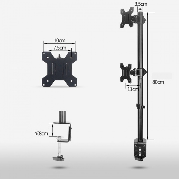 Giá Treo Hai Màn Hình Máy Tính M063 17 – 27 Inch Kẹp Bàn - 3