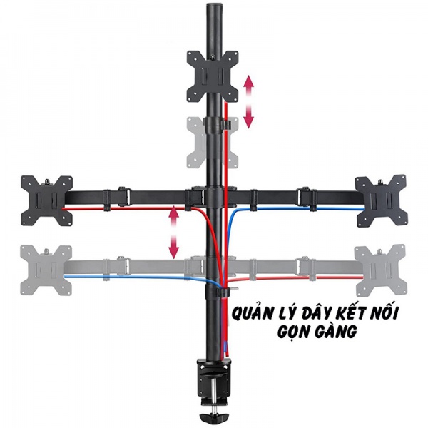 Giá Treo 3 Màn Hình M053 17-27 Inch Hàng Nhập Khẩu - 2