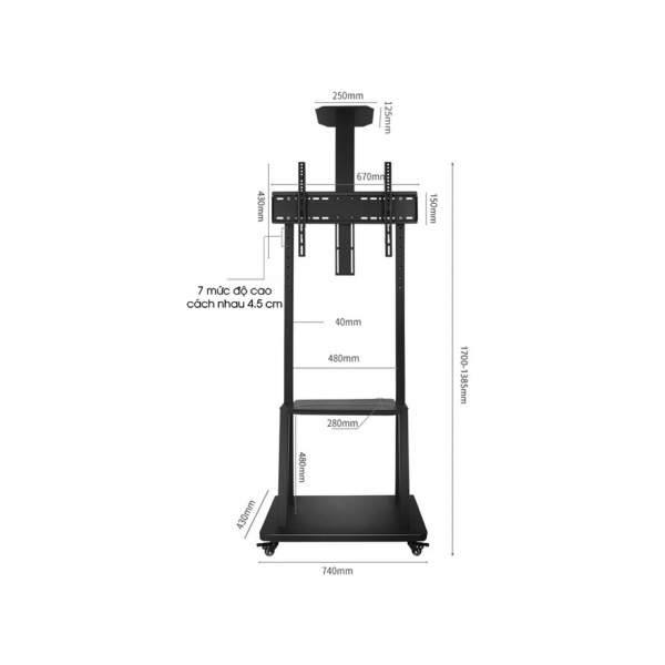 Giá Treo Tivi Di Động 1700 32 - 70 inch - 7