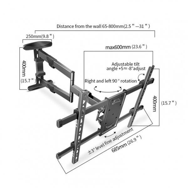 Giá treo tivi xoay đa năng Ergotek DY658S 40 - 75 inch - 5