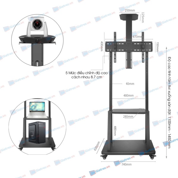 Giá Treo Tivi Di Động ErgoTek E1900 32 - 70 Inch (Thay thế cho mã 1700) - 2